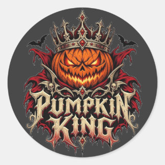Gothic Halloween Kürbiskönig Runder Aufkleber