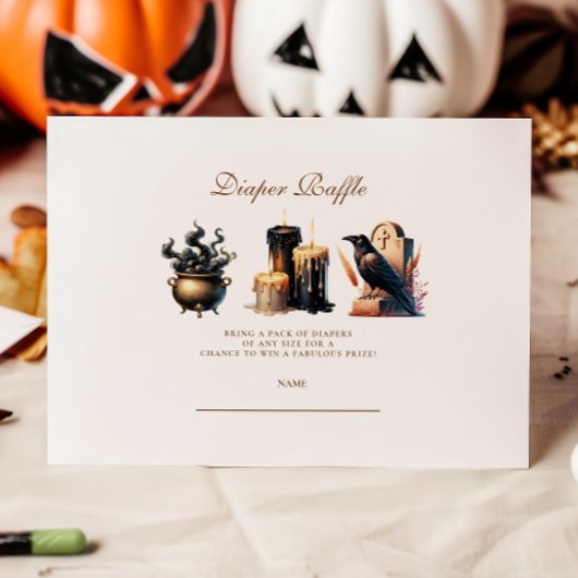 Gothic Halloween Little Boo Diapper Raffle Begleitkarte