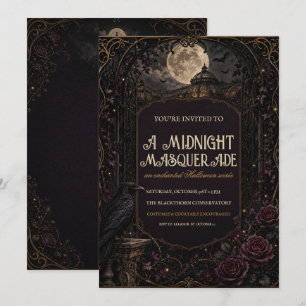 Gothic Halloween-Maskenparty-Einladung Einladung