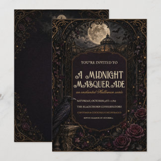 Gothic Halloween-Maskenparty-Einladung Einladung