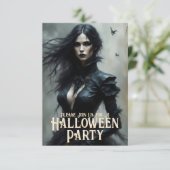Gothic Halloween Night of Mystery Einladung (Stehend Vorderseite)