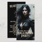 Gothic Halloween Night of Mystery Einladung (Vorne/Hinten)