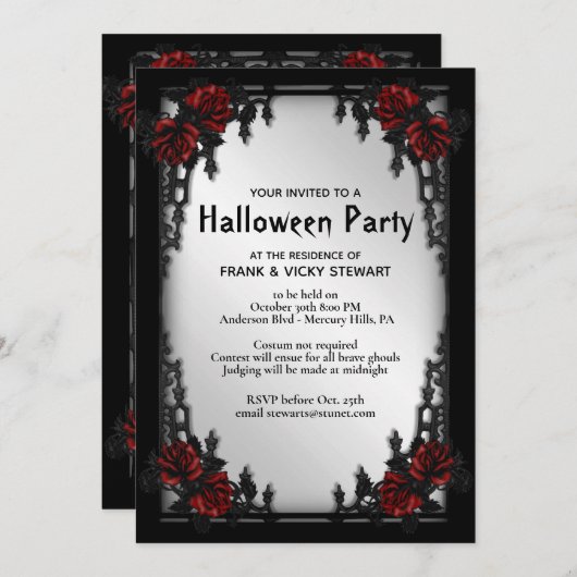 Gothic Halloween-Party Einladung (Vorne/Hinten)