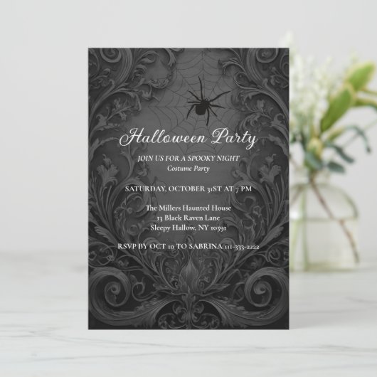 Gothic Halloween-Party Einladung (Stehend Vorderseite)