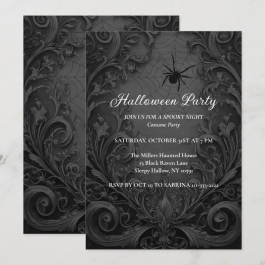 Gothic Halloween-Party Einladung (Vorne/Hinten)