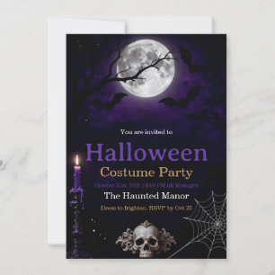 Gothic Halloween-Party-Einladung Elegant Dunkel Dankeskarte