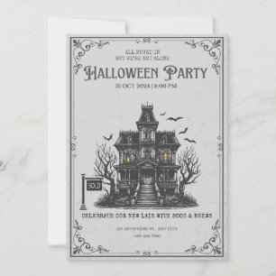 Gothic Halloween-Party-Einladung für ein Spukhaus Einladung