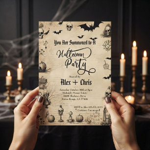 Gothic Halloween-Party für Erwachsene im Vintage-P Einladung