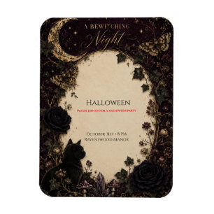 Gothic Halloween-Party Rosen, dunkler Efeu, Nachtf Magnet