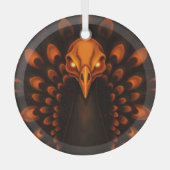 Gothic Halloween Peacock Skull Ornament Aus Glas (Vorderseite)