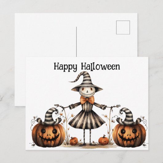 Gothic Halloween Postkarte (Vorne/Hinten)