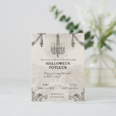 Gothic Halloween Potluck Adult Beängstigendes Part Einladung (Stehend Vorderseite)