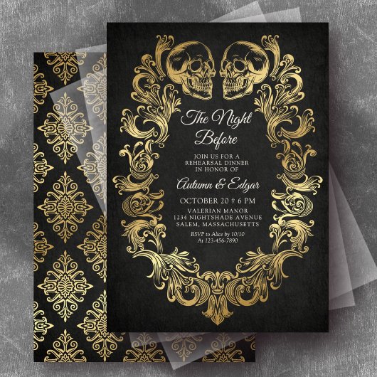 Gothic-Halloween-Probedinner Einladung