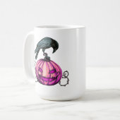 Gothic Halloween Pumpkin and Crow  Kaffeetasse (Vorderseite Links)