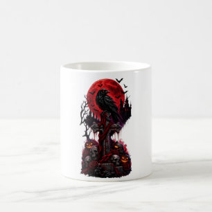 Gothic Halloween Rabe Friedhof Kürbis Kaffeetasse