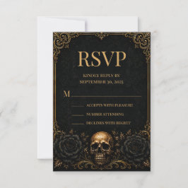 Gothic Halloween Raben RSVP Mitteilungskarte