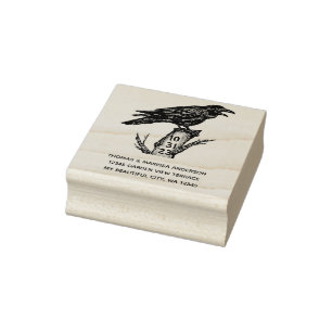 Gothic Halloween Raven Crow Dated Rücksendeadress Gummistempel