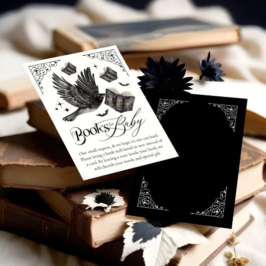 Gothic Halloween Raven Delivery Books for Baby Begleitkarte