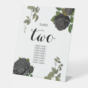 Gothic Halloween Rose White Wedding Tischnummer Sockelschild