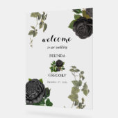 Gothic Halloween Rose White Wedding Willkommenszei Acrylschild (Winkel)