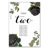 Gothic Halloween Roses White Wedding Table Number Tischnummer (Rückseite)