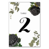 Gothic Halloween Roses White Wedding Table Number Tischnummer (Rückseite)