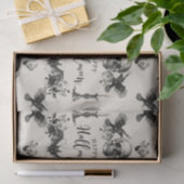 Gothic Halloween Schädelhammer raven schwarze Rose Seidenpapier (Geschenk)