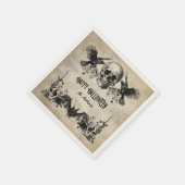 Gothic Halloween Schädelhammer raven schwarze Rose Serviette (Ecke)