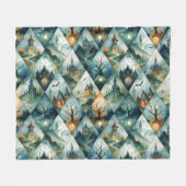 Gothic Halloween-Schloss-Muster Fleecedecke (Vorderseite (Horizontal))