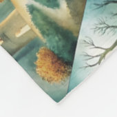 Gothic Halloween-Schloss-Muster Fleecedecke (Ecke)