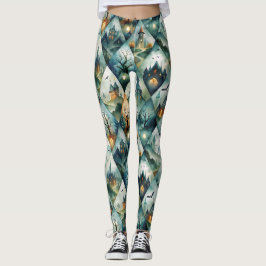 Gothic Halloween-Schloss-Muster Leggings
