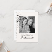 Gothic Halloween Schwarze Fledermaus Brautjungfer  Karte (Vorderseite/Rückseite Beispiel)