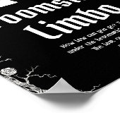 Gothic Halloween Skeleton Broomstick Limbo Sign Poster (Ecke)
