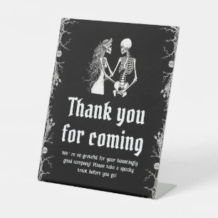 Gothic Halloween Skeleton Danke, dass du gekommen  Sockelschild
