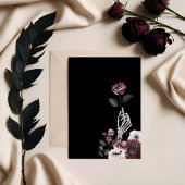 Gothic Halloween Skeleton Hand Rose Babydusche Einladung