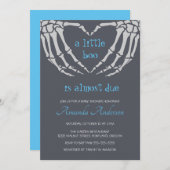 Gothic Halloween Skeleton Hands Boy Baby Shower Einladung (Vorne/Hinten)
