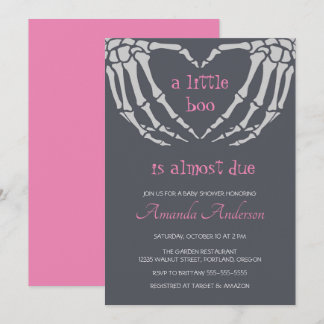 Gothic Halloween Skeleton Hands Girl Baby Shower Einladung