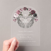 Gothic Halloween Skeleton Hands Heart Baby Shower Acryleinladungen (Insitu (Handheld))