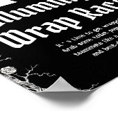 Gothic Halloween Skeleton Mummy Wrap Race Sign Poster (Ecke)