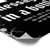 Gothic Halloween Skeleton-Nachricht in einem Flasc Poster (Ecke)