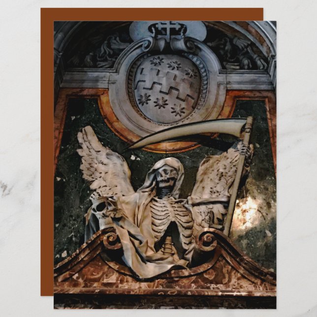 Gothic Halloween Skeleton Scrapbook Paper (Vorne/Hinten)