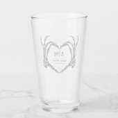 Gothic Halloween Skull Hand Heart Black Wedding Glas (Rückseite)