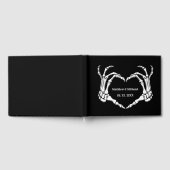 Gothic Halloween Skull Heart Wedding Date Gästebuch (Voll)