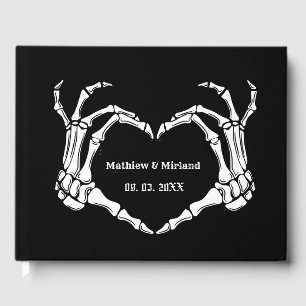 Gothic Halloween Skull Heart Wedding Date Gästebuch