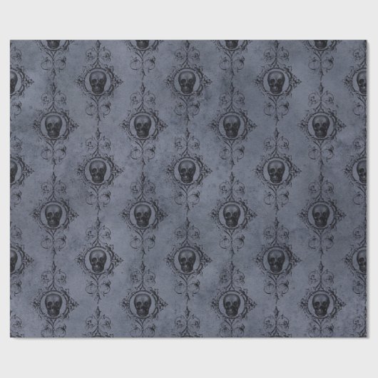 Gothic Halloween Skull Pattern Geschenkpapier (Flach)