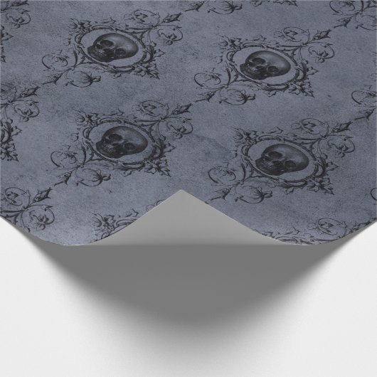 Gothic Halloween Skull Pattern Geschenkpapier (Ecke)