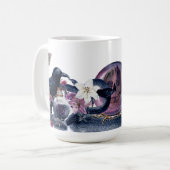 Gothic Halloween Skull & Raven Kaffeetasse (Vorderseite Links)
