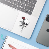 Gothic Halloween Skull und Rose Aufkleber (Laptop mit iPhone)