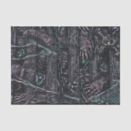 Gothic Halloween Skulls Dunkelgrüne Körperteile Seidenpapier