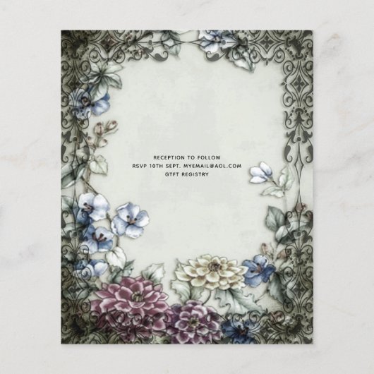 Gothic Halloween Skulls Party Invite Watercolor (Rückseite)